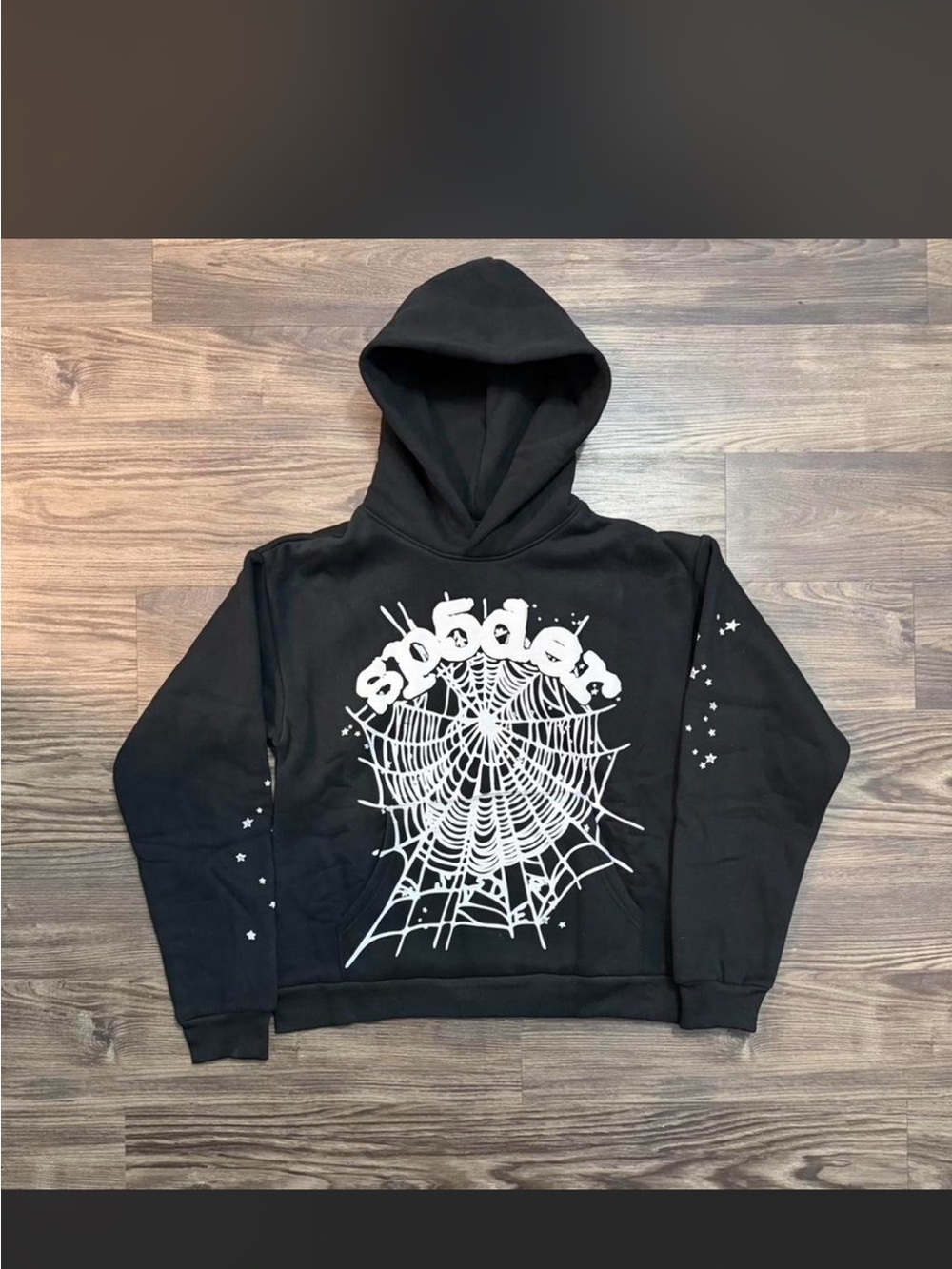Black Graphic Sp5der Hoodie